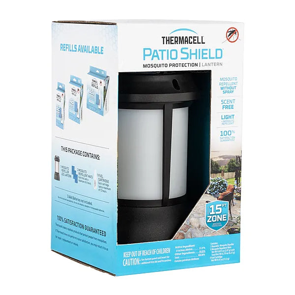 Thermacell Patio Shield 15 Foot Zone Scent Free Mosquito Repellent Lantern offers reliable outdoor protection, key features, and refill availability—all from Thermacell.